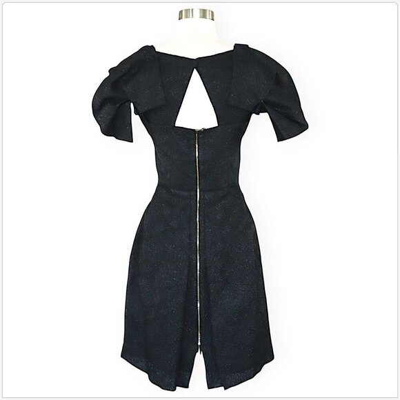 Roland Mouret Diana Dress Black Shimmer Brocade Evening Cocktail $3565 New NWT 6 - Picture 7 of 8